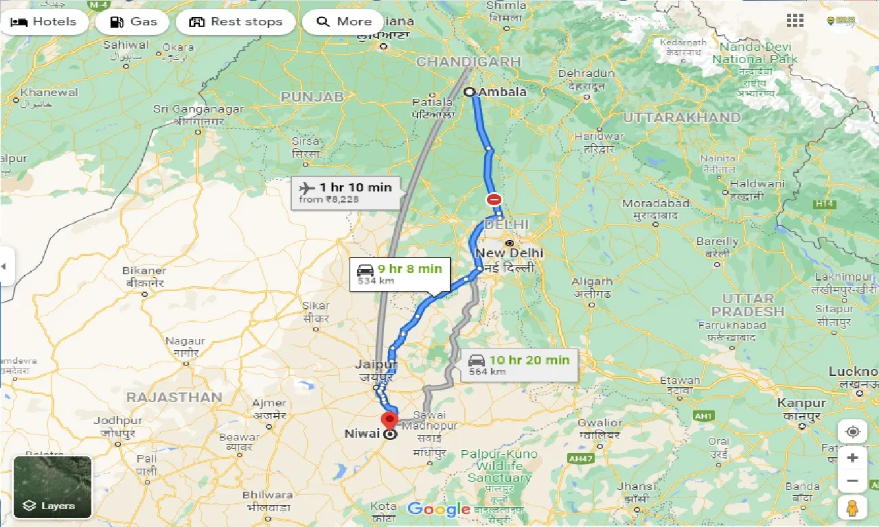 ambala-to-niwai-one-way