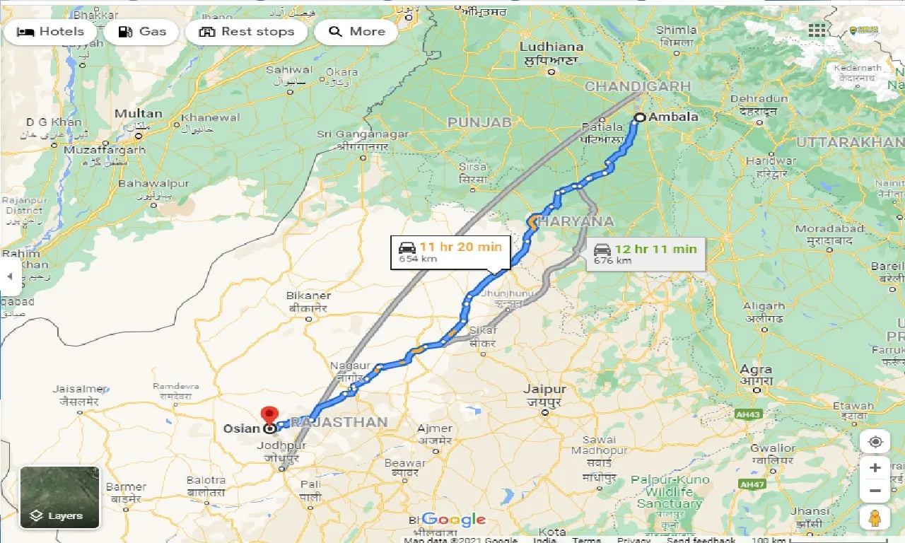 ambala-to-osian-one-way