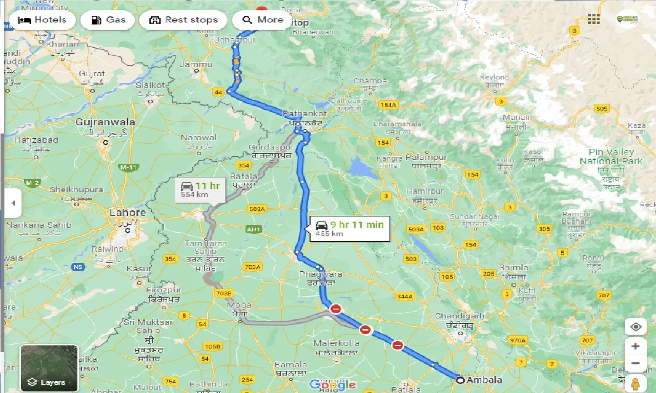 ambala-to-patnitop-one-way