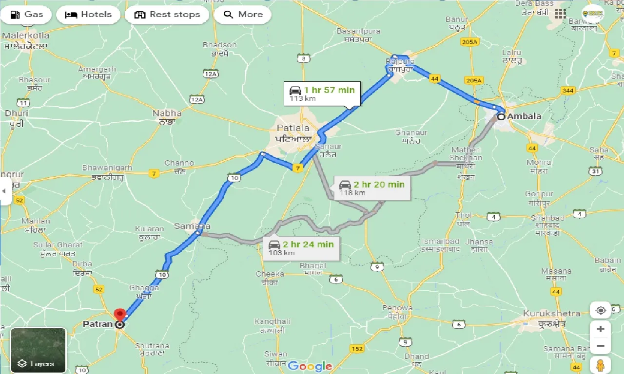 ambala-to-patran-one-way