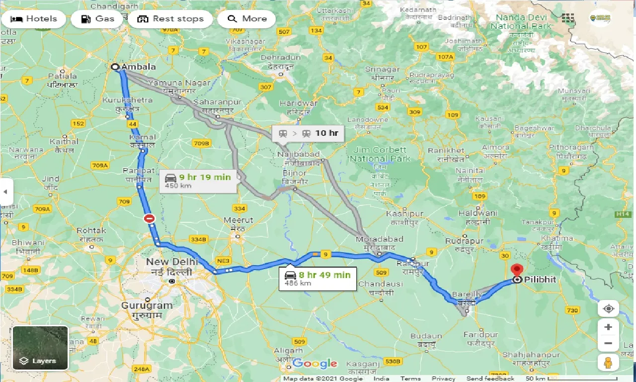 ambala-to-pilibhit-taxi