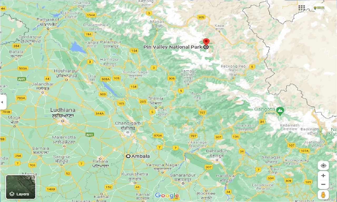 ambala-to-pin-valley-national-park-one-way
