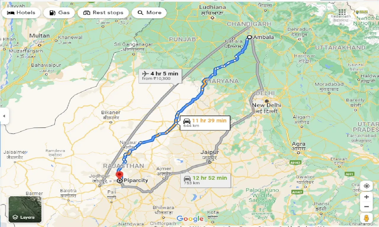 ambala-to-piparcity-one-way