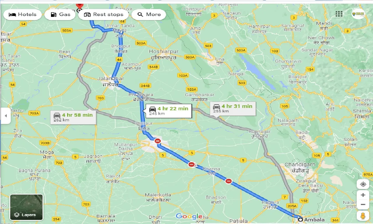 ambala-to-qadian-one-way