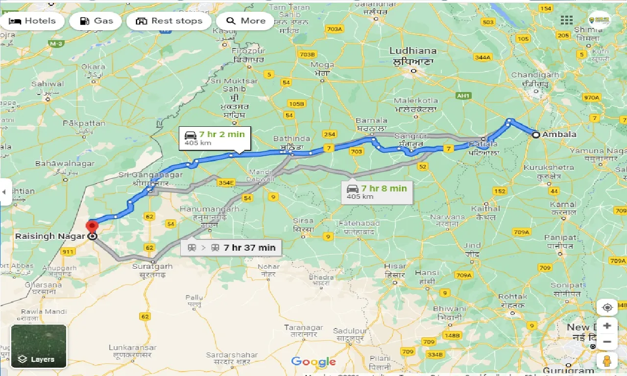 ambala-to-raisingh-nagar-one-way