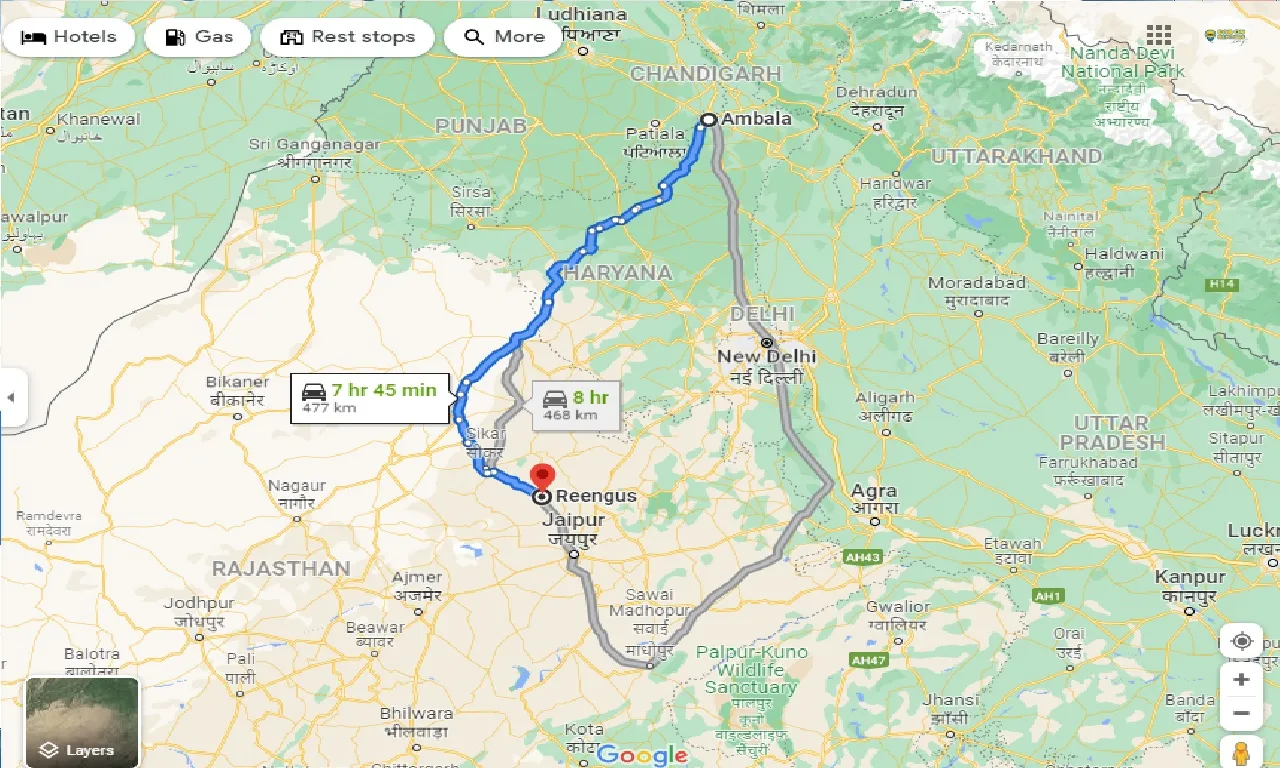 ambala-to-reengus-one-way