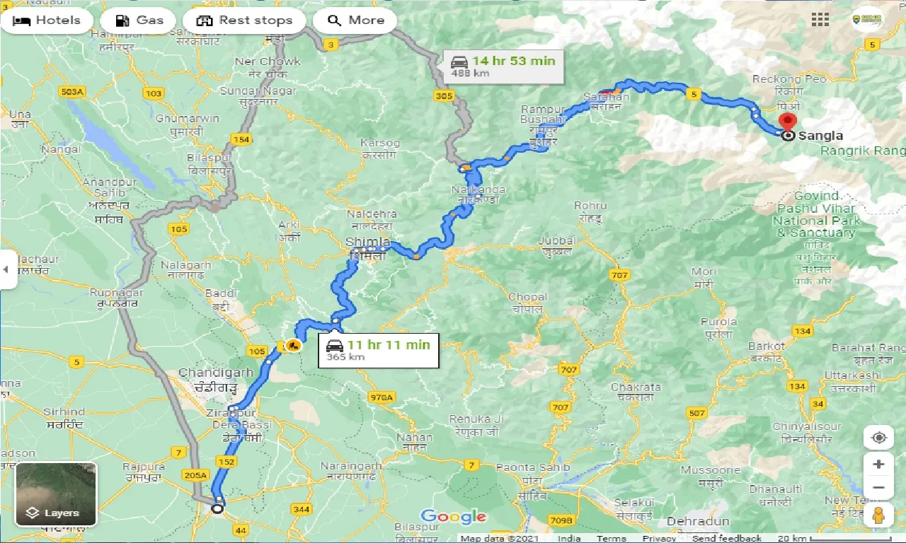 ambala-to-sangla-one-way