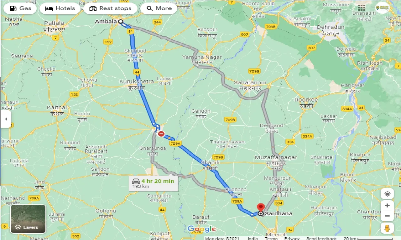 ambala-to-sardhana-one-way