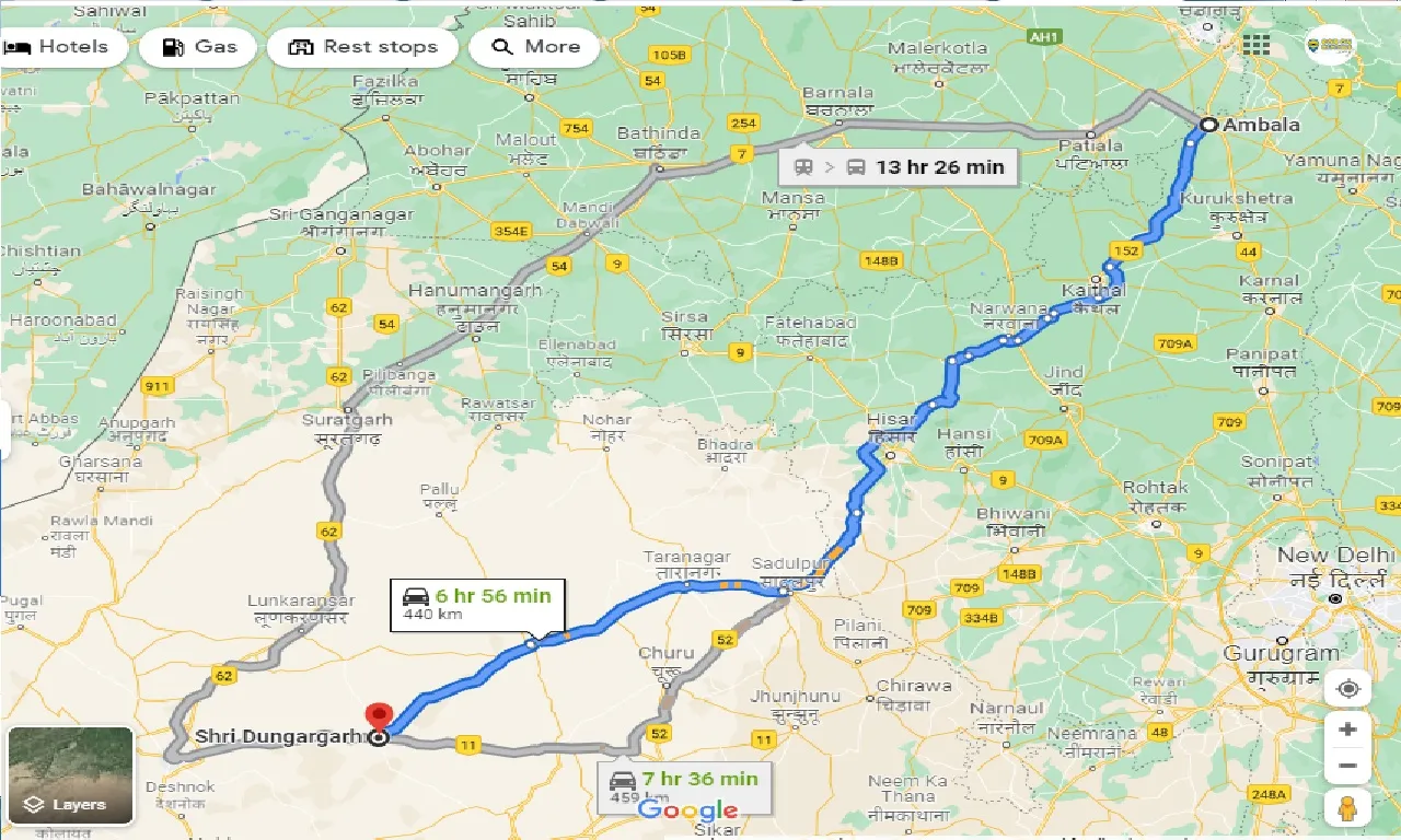 ambala-to-shri-dungargarh-one-way