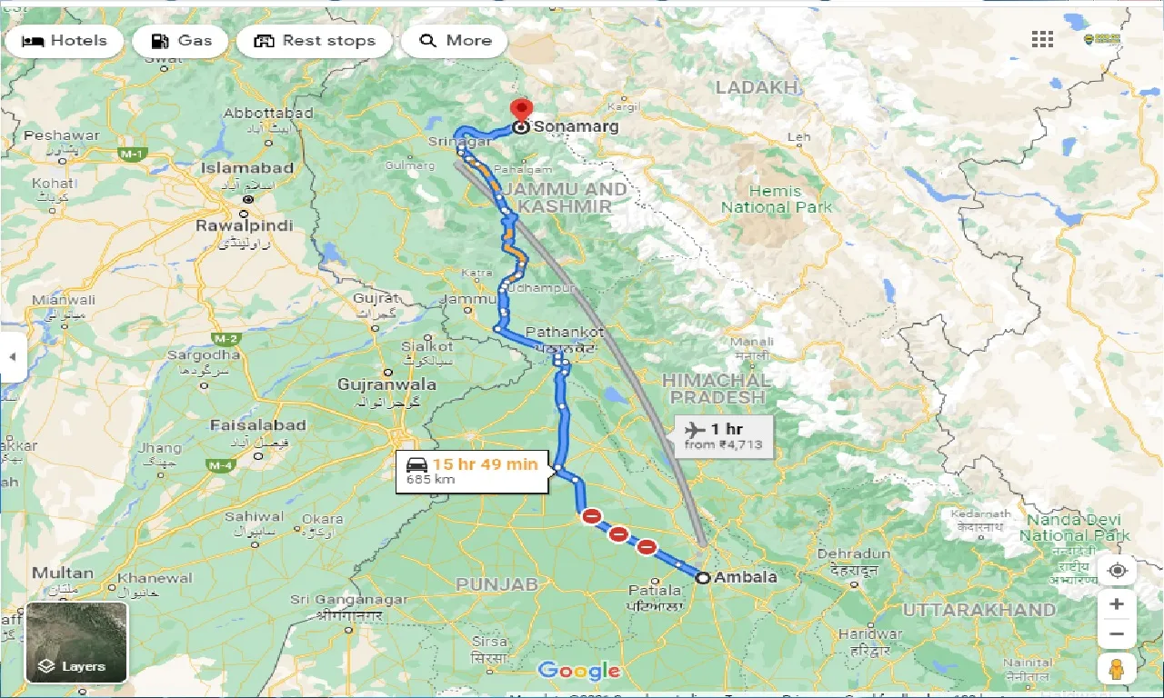 ambala-to-sonamarg-taxi