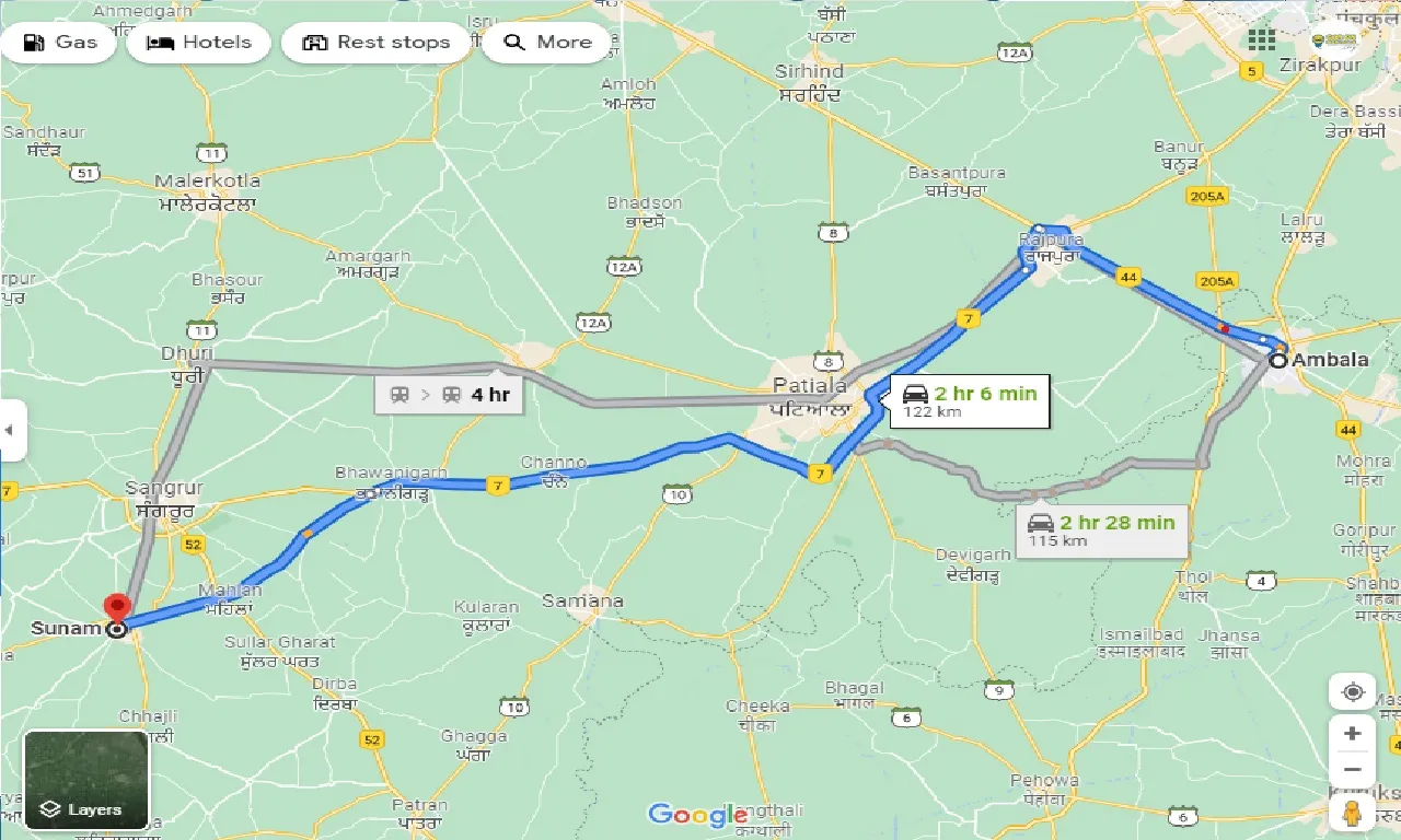 ambala-to-sunam-taxi