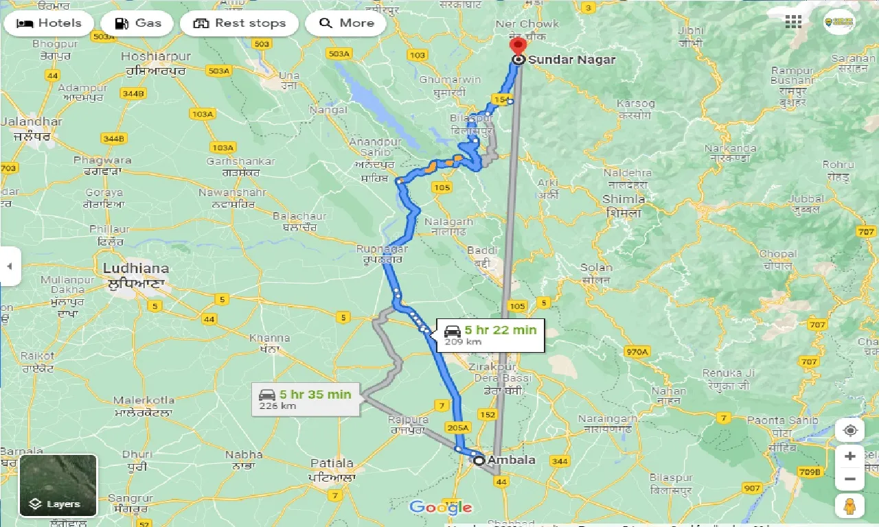 ambala-to-sunder-nagar-one-way