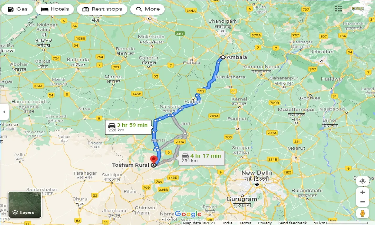 ambala-to-tosham-rural-one-way