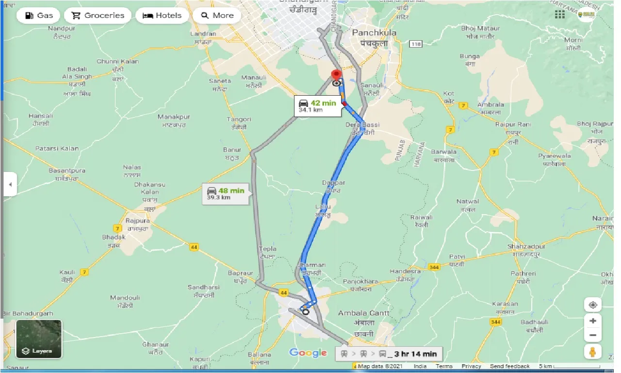 ambala-to-zirakpur-one-way