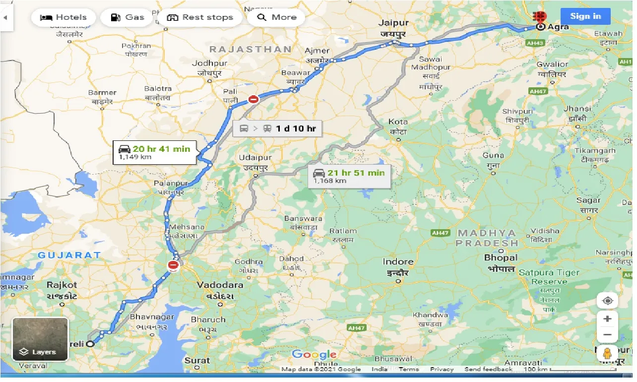 amreli-to-agra-taxi