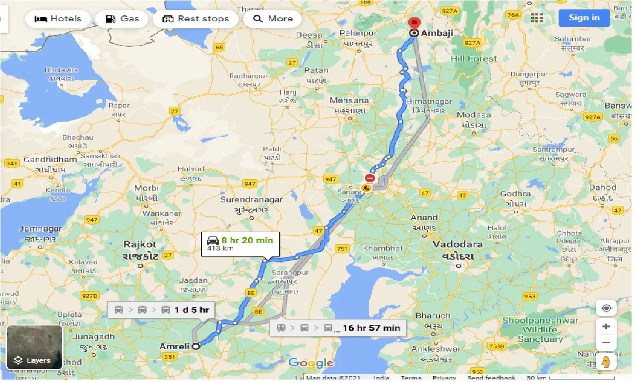 amreli-to-ambaji-one-way