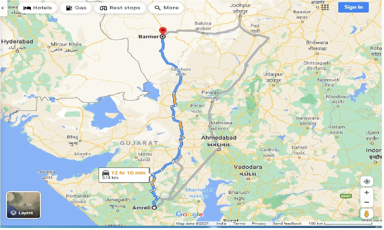 amreli-to-barmer-taxi