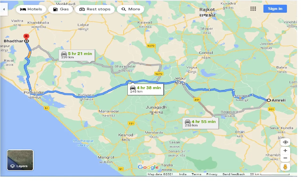 amreli-to-bhadthar-one-way
