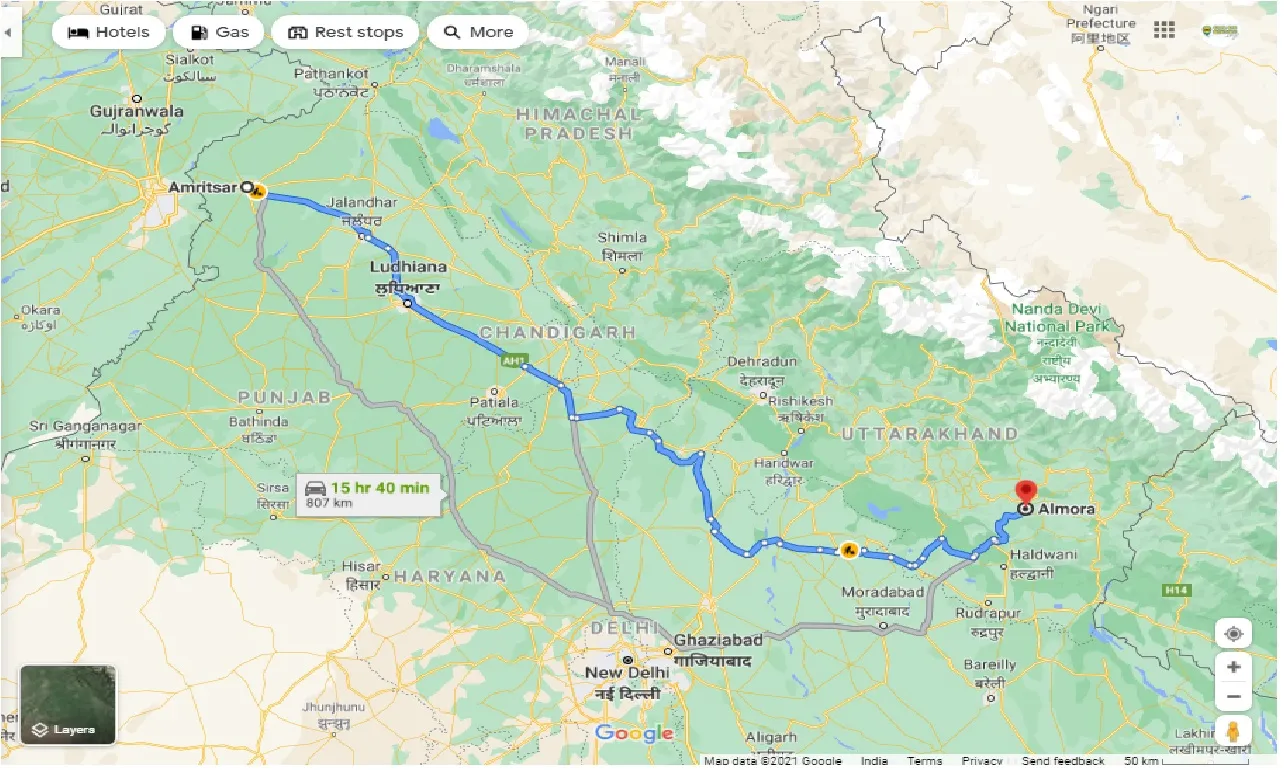 amritsar-to-almora-one-way