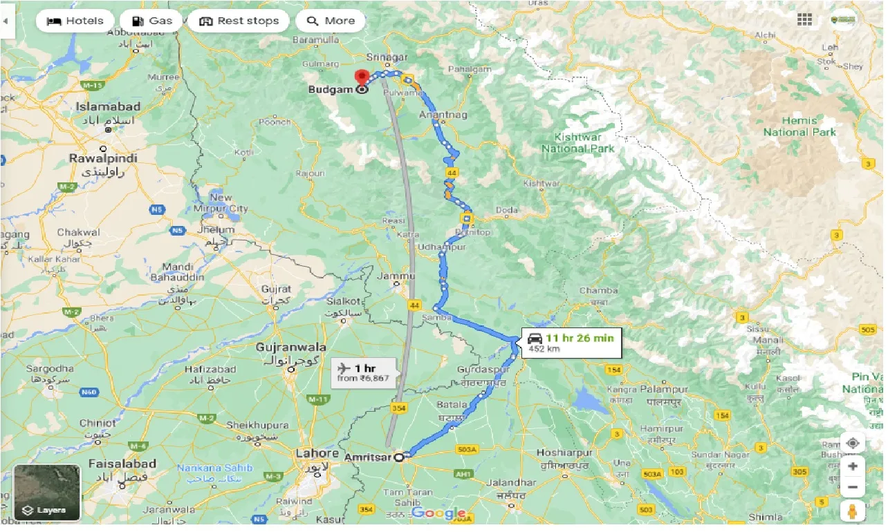 amritsar-to-badgam-one-way