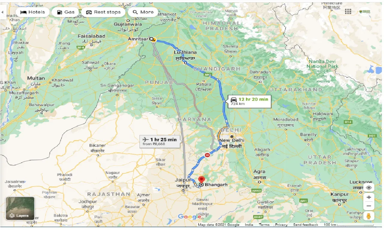 amritsar-to-bhangarh-taxi