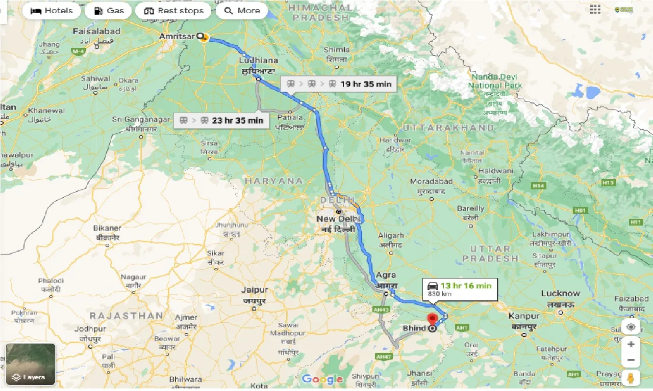 amritsar-to-bhind-one-way