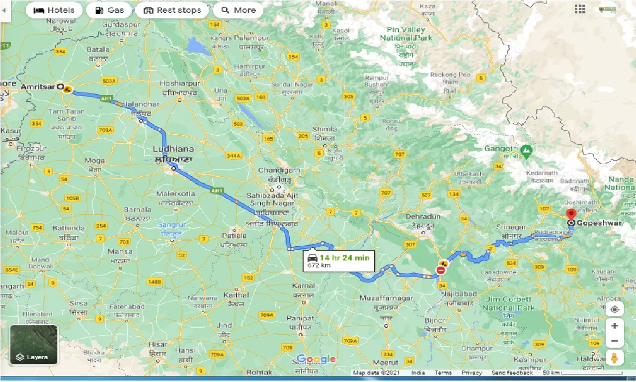 amritsar-to-chamoli-gopeshwar-one-way