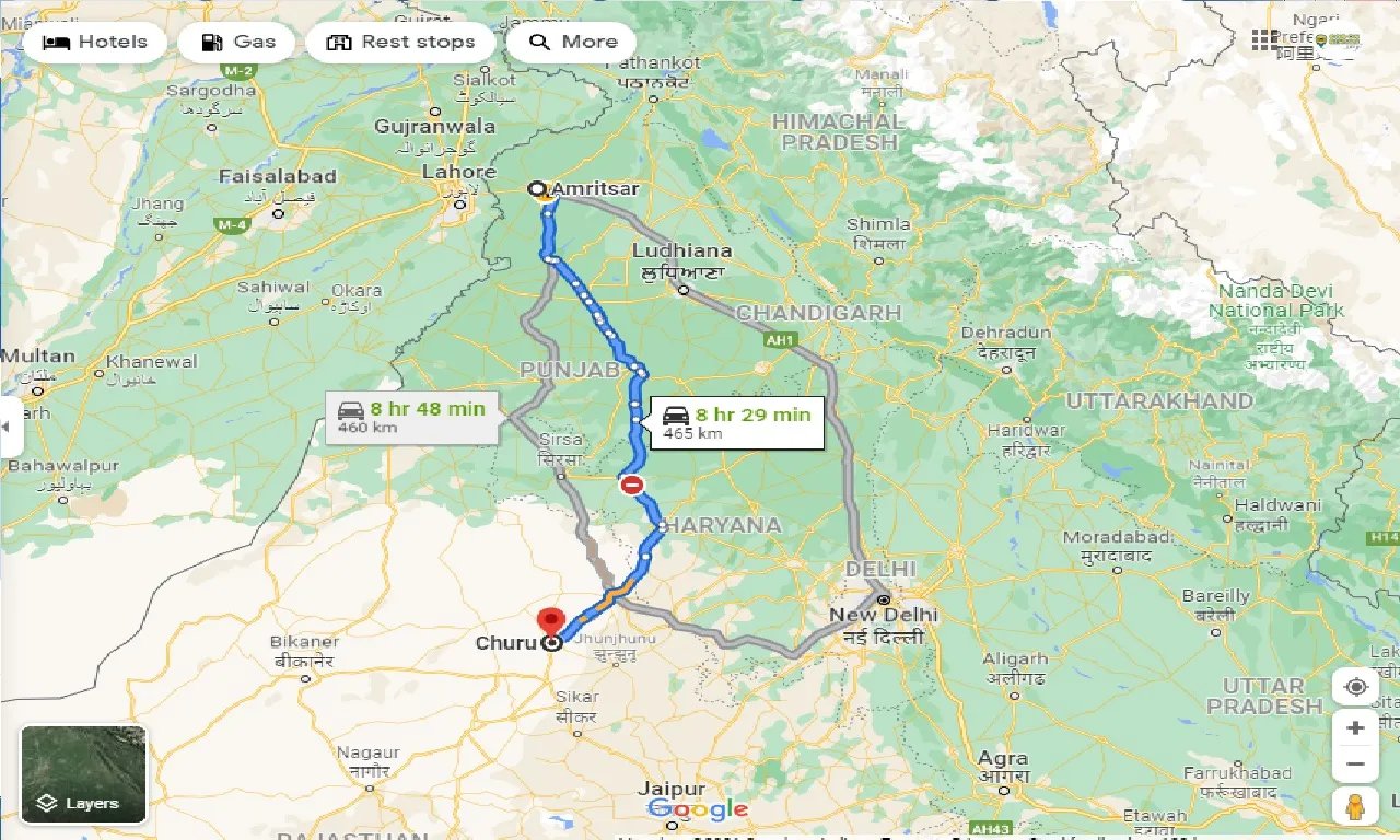amritsar-to-churu-taxi