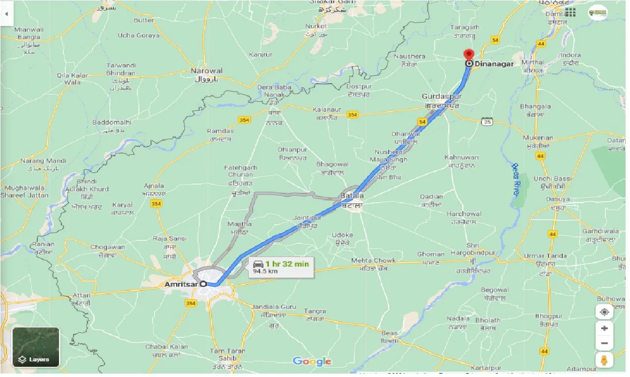amritsar-to-dinanagar-one-way