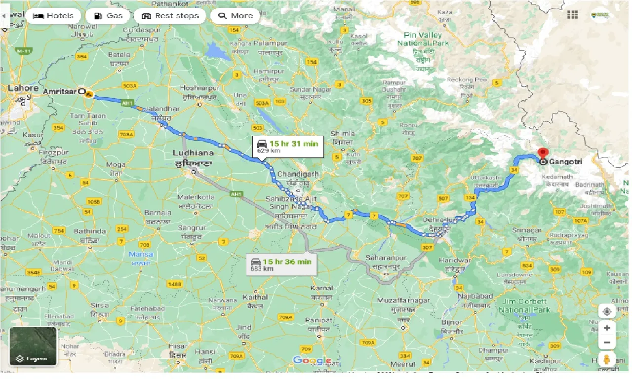 amritsar-to-gangotri-one-way