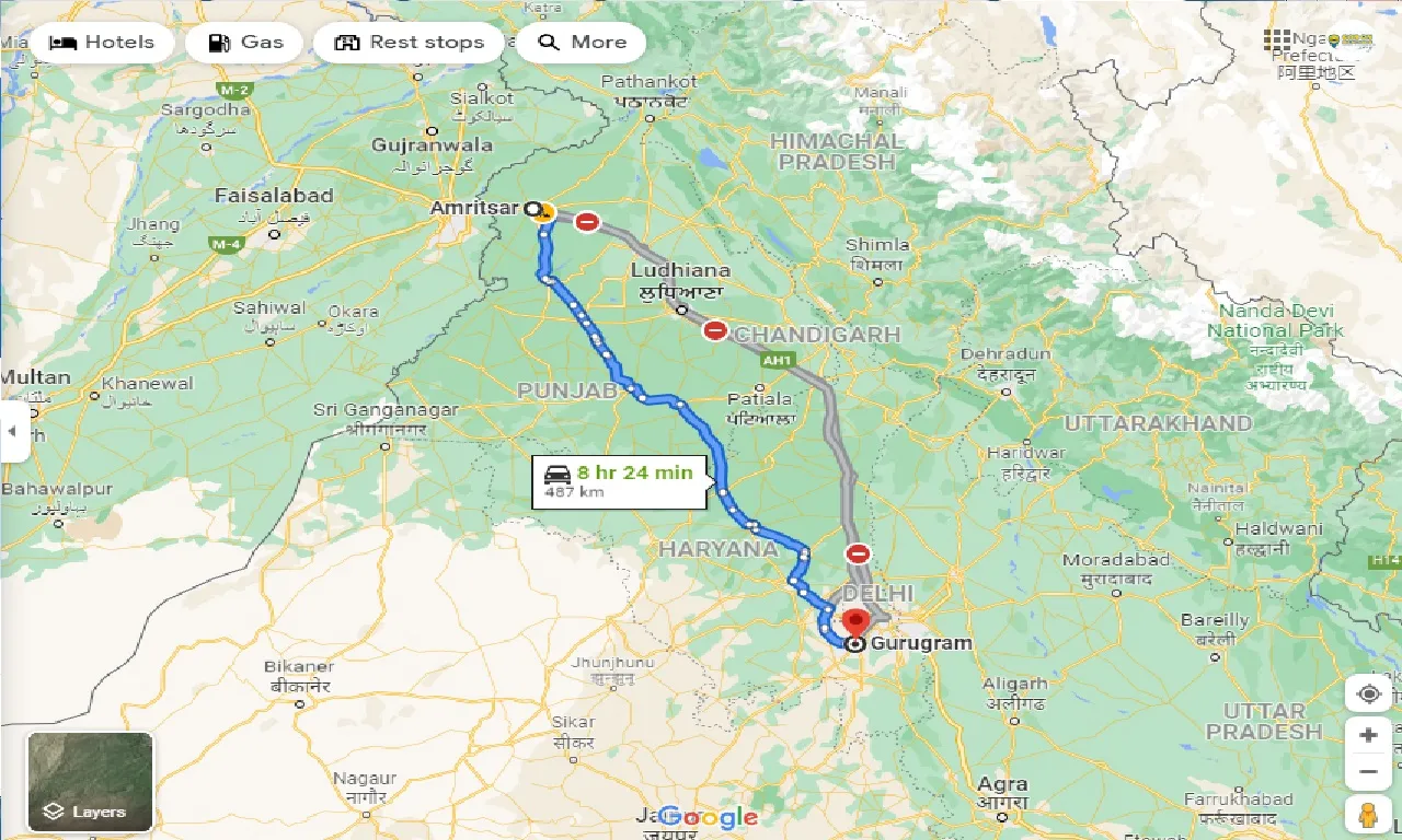amritsar-to-gurugram-taxi