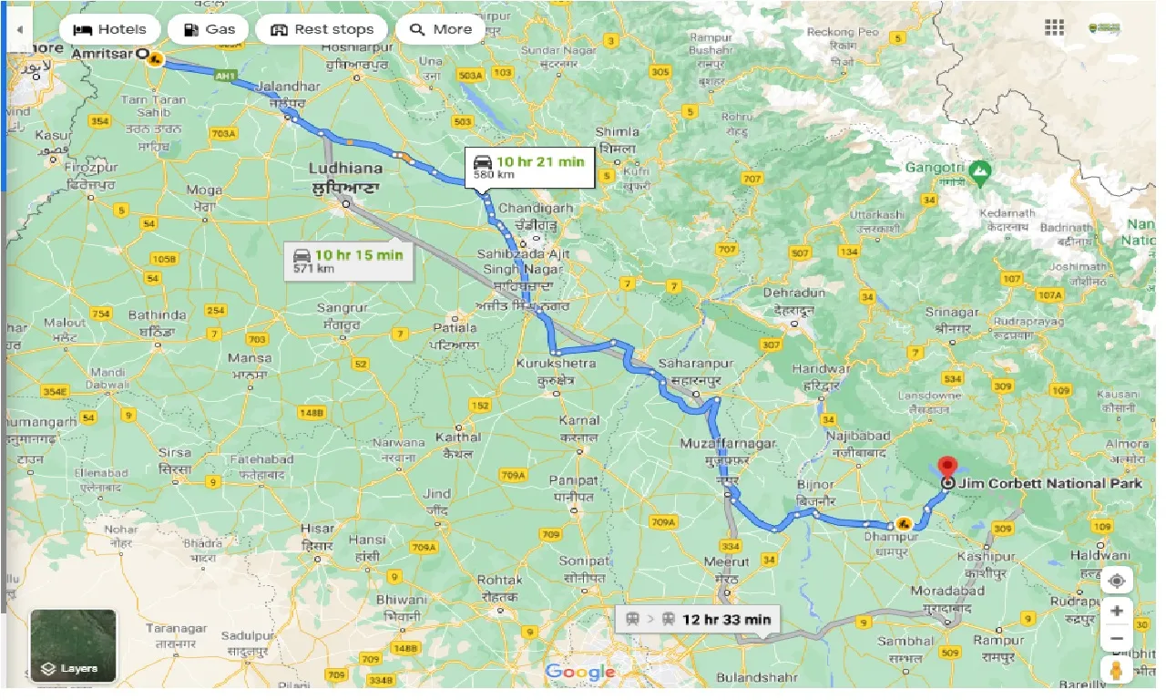 amritsar-to-jim-corbett-national-park-one-way