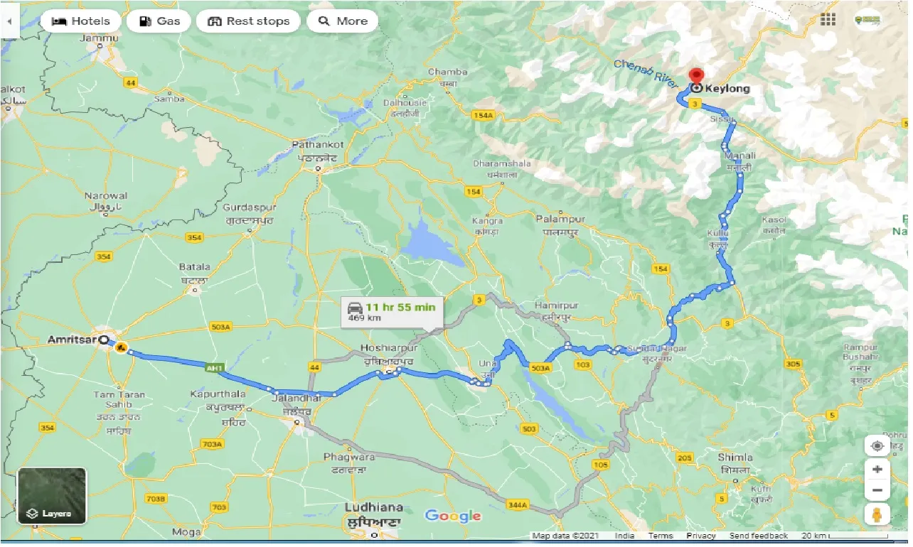 amritsar-to-keylong-taxi