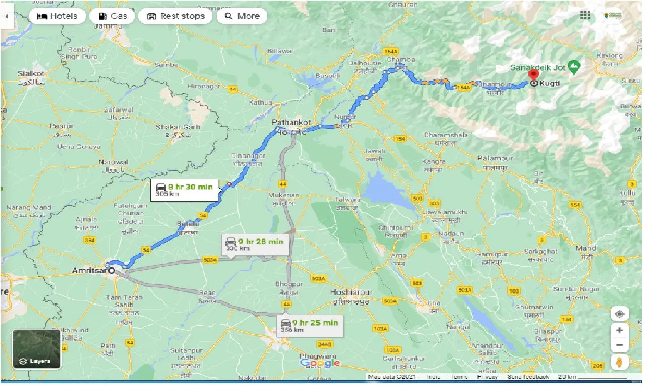 amritsar-to-kugti-one-way