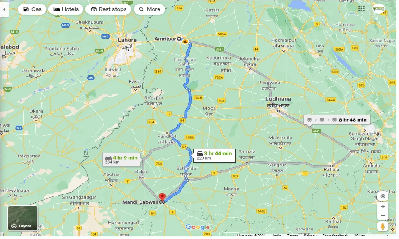 amritsar-to-mandi-dabwali-one-way