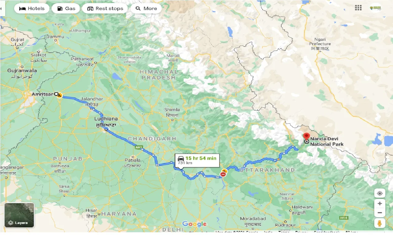 amritsar-to-nanda-devi-national-park-taxi