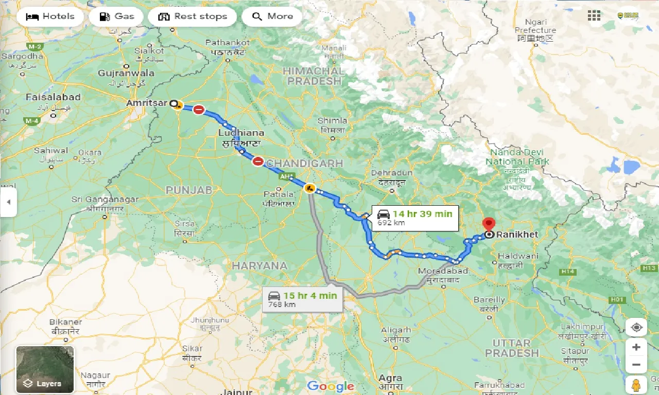 amritsar-to-ranikhet-one-way