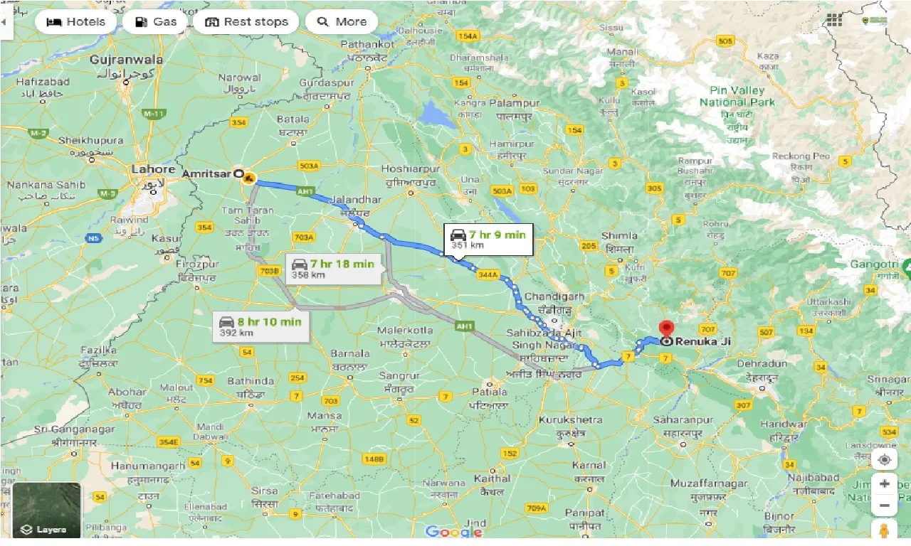 amritsar-to-renuka-ji-one-way