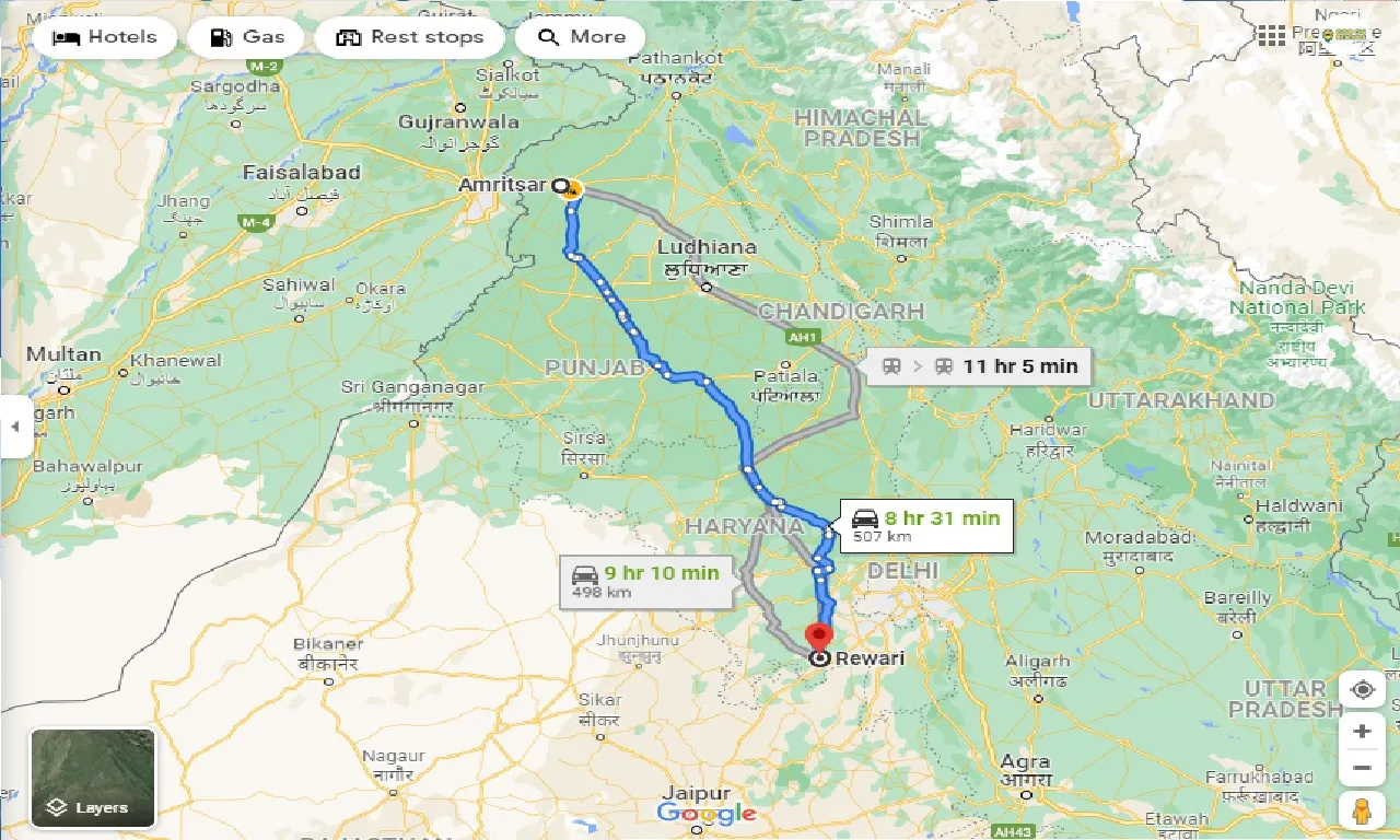 amritsar-to-rewari-one-way