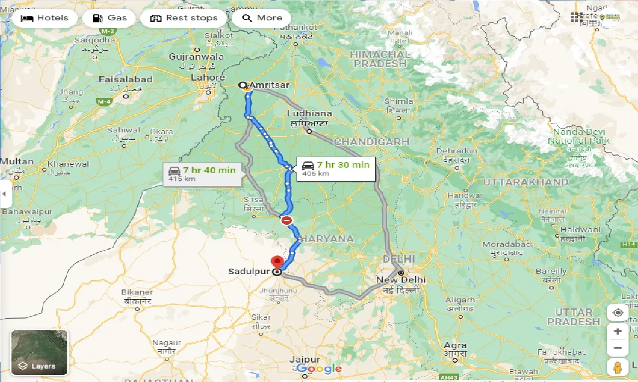 amritsar-to-sadulpur-taxi