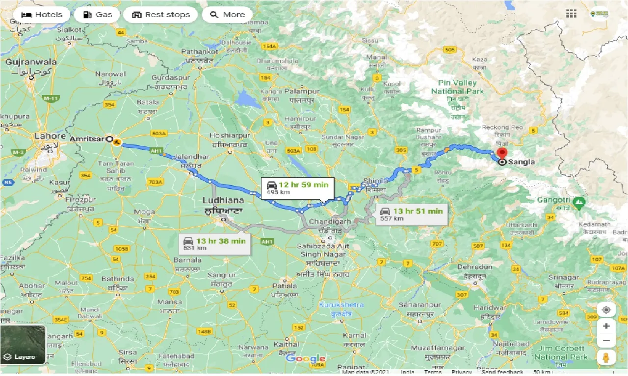 amritsar-to-sangla-one-way