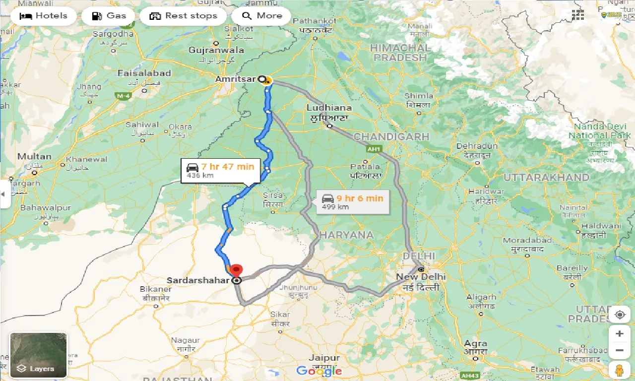 amritsar-to-sardarshahar-taxi