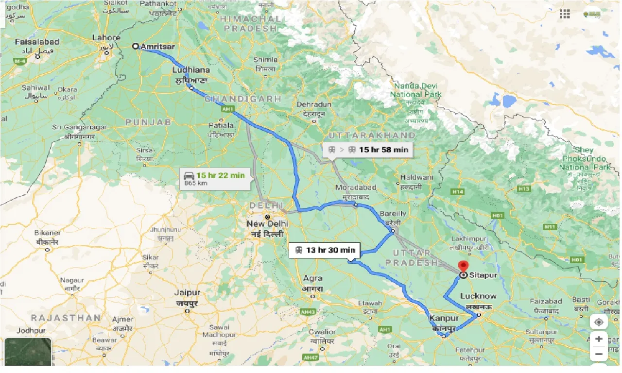 amritsar-to-sitapur-one-way