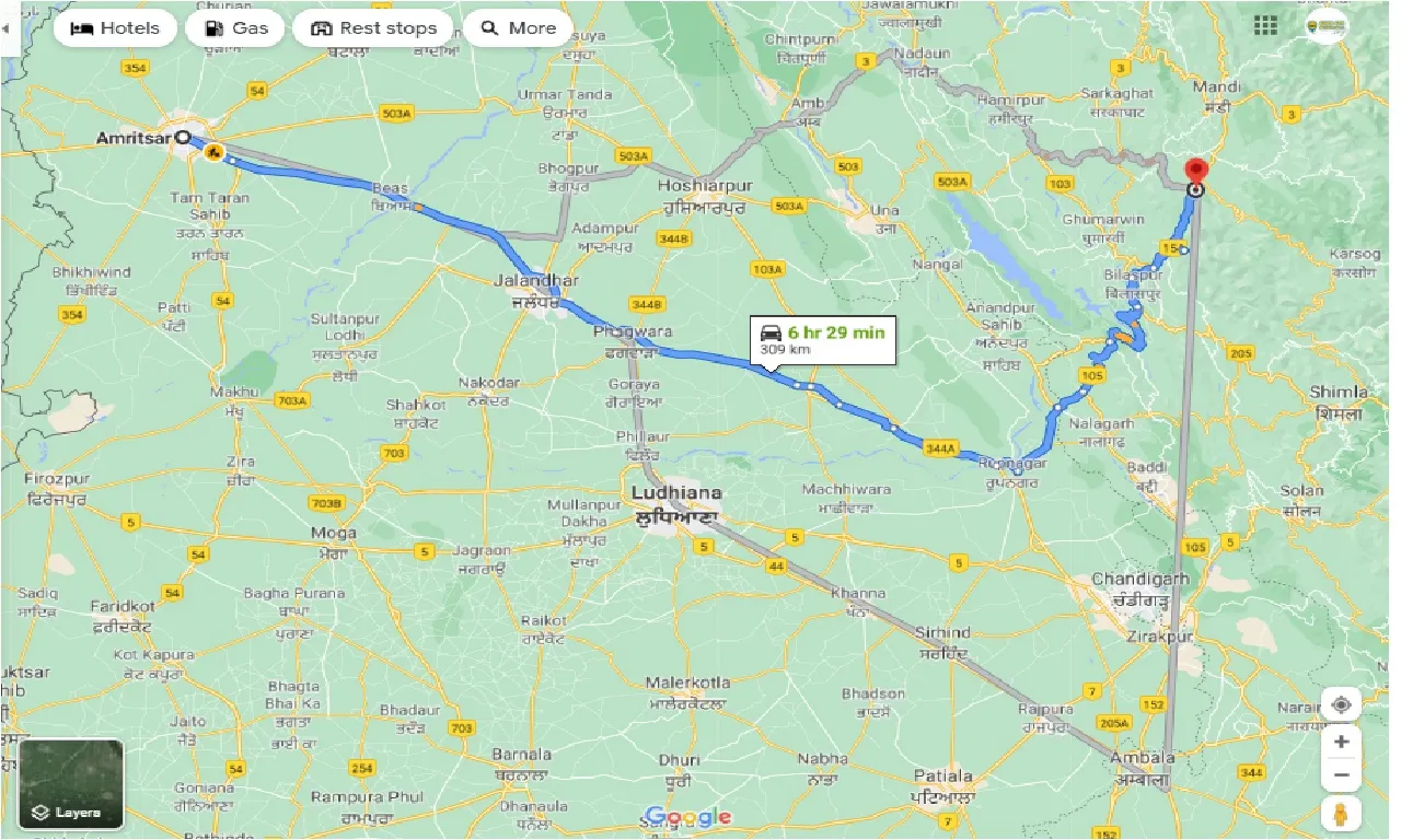 amritsar-to-sundar-nagar-taxi