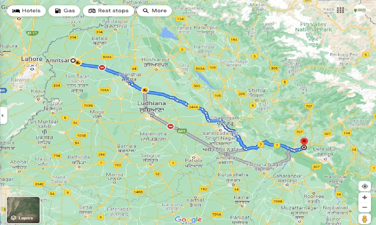 amritsar-to-vikasnagar-one-way