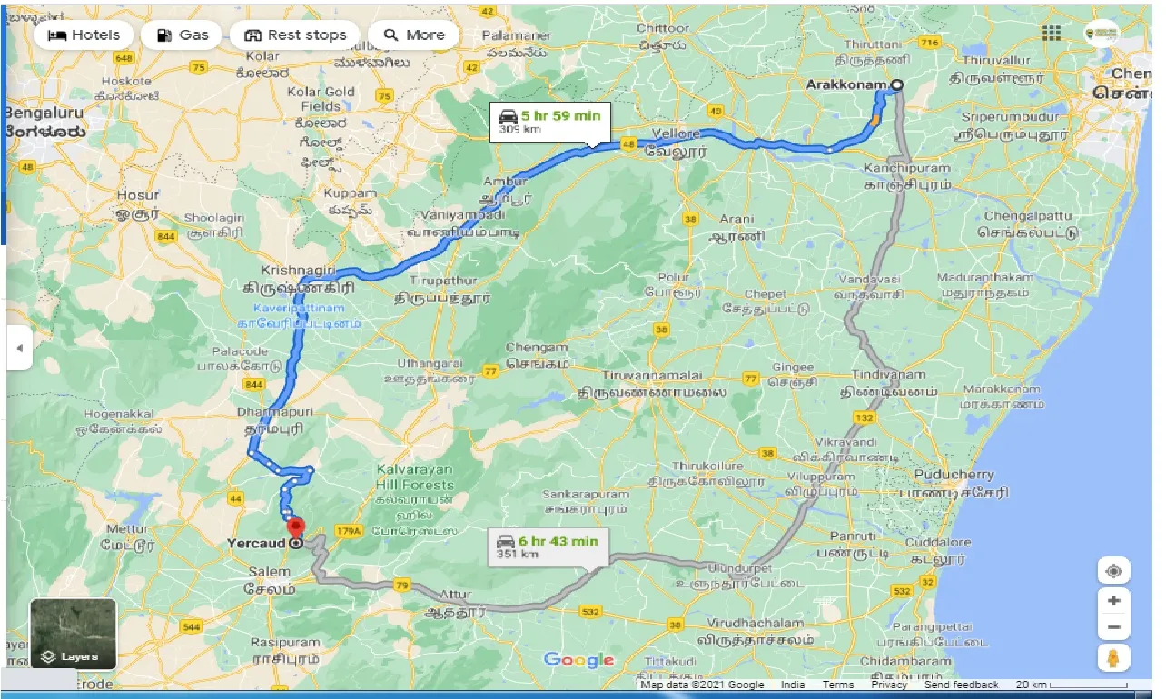 arakkonam-to-yercaud-one-way