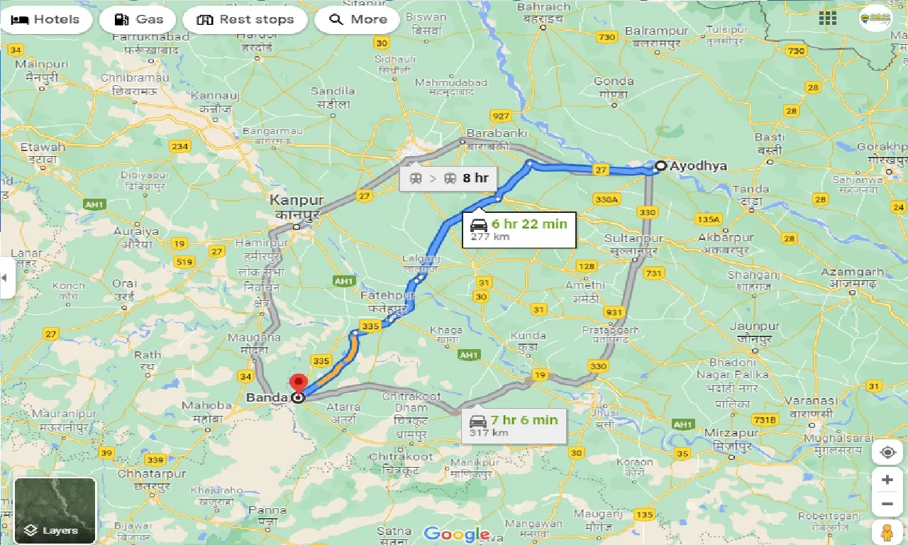 ayodhya-to-banda-one-way