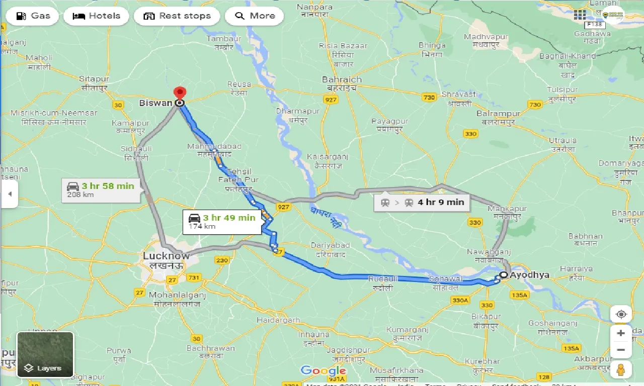 ayodhya-to-biswan-one-way