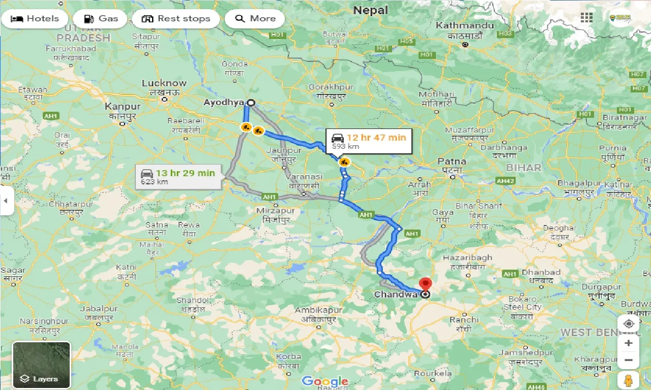 ayodhya-to-chandwa-one-way