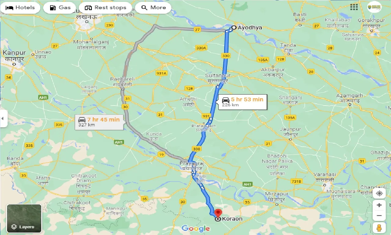 ayodhya-to-koraon-one-way